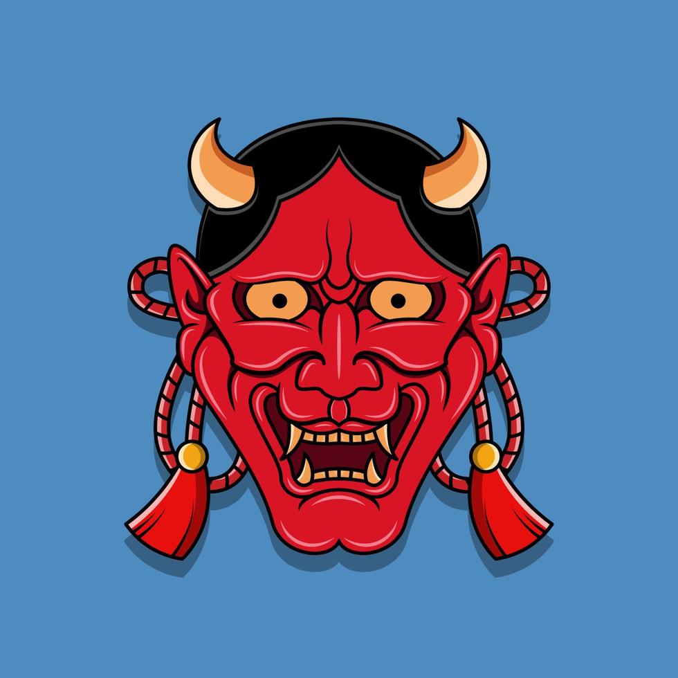 masque de diable japonais oni, illustration vectorielle eps.10 vecteur