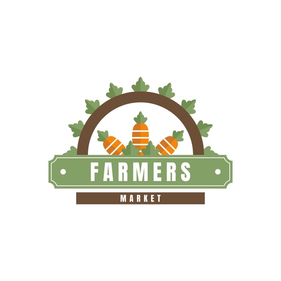 logo du marché des agriculteurs de conception plate. - vecteur. vecteur