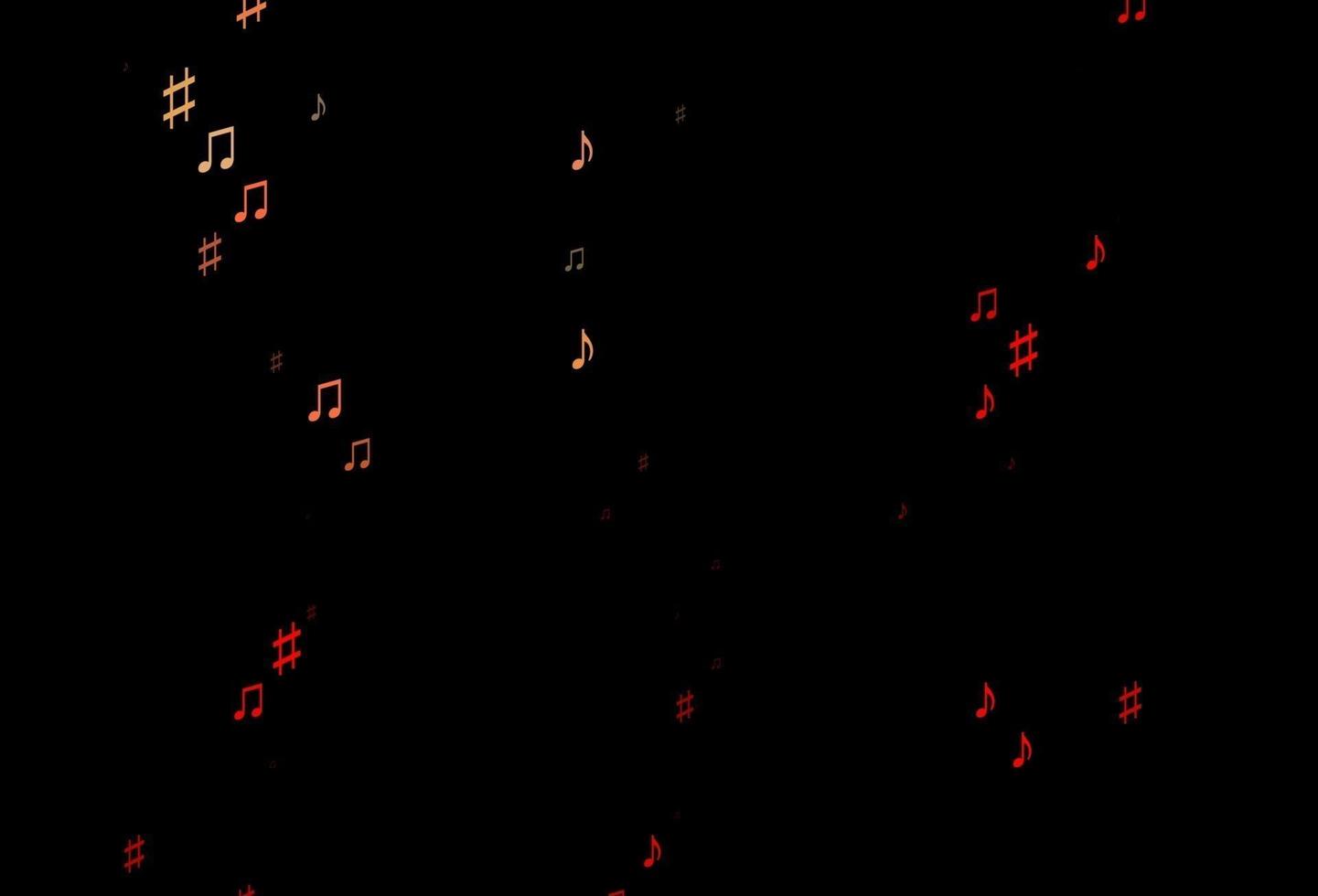 texture vectorielle rouge foncé avec des notes de musique. vecteur