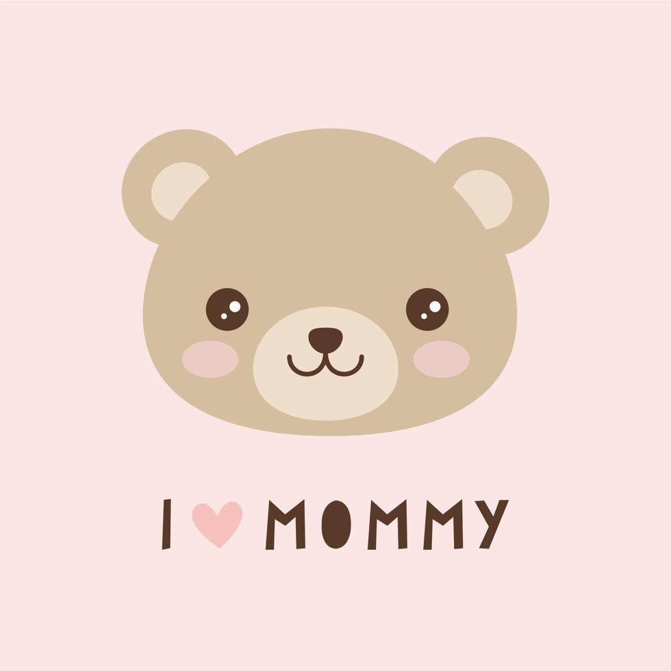 illustration vectorielle d'un ours souriant mignon. J'aime ma maman. vecteur