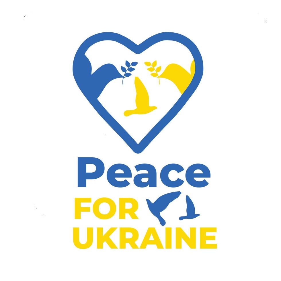 soutenez la conception vectorielle de l'ukraine, la paix pour l'ukraine, priez pour l'ukraine vecteur