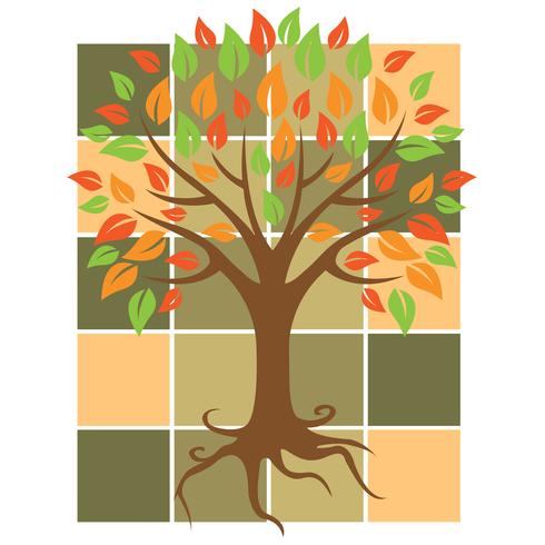 Signe de vecteur arbre automne