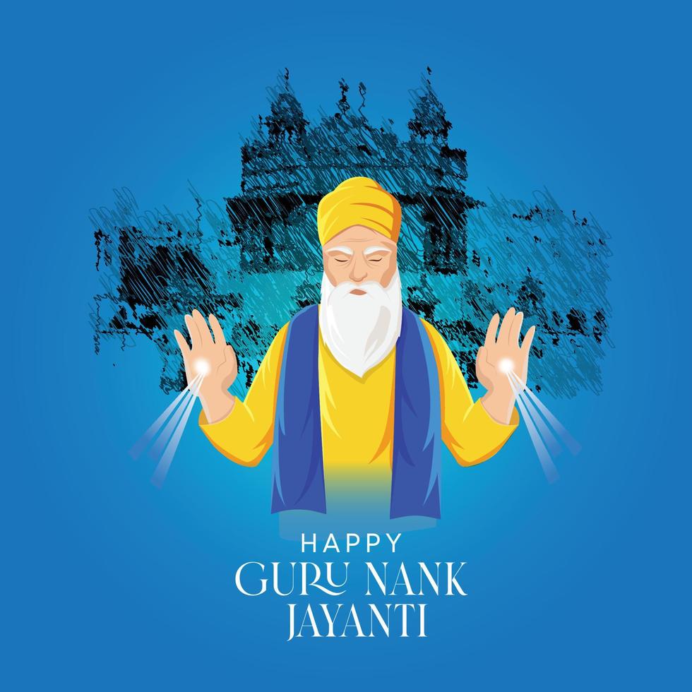 illustration de gurpurab heureux, festival gourou nanak jayanti de fond de célébration sikh vecteur