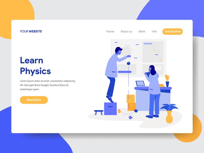Modèle de page d&#39;atterrissage de Learn Physics Illustration Concept. Concept de design plat moderne de conception de page Web pour site Web et site Web mobile. Illustration vectorielle vecteur
