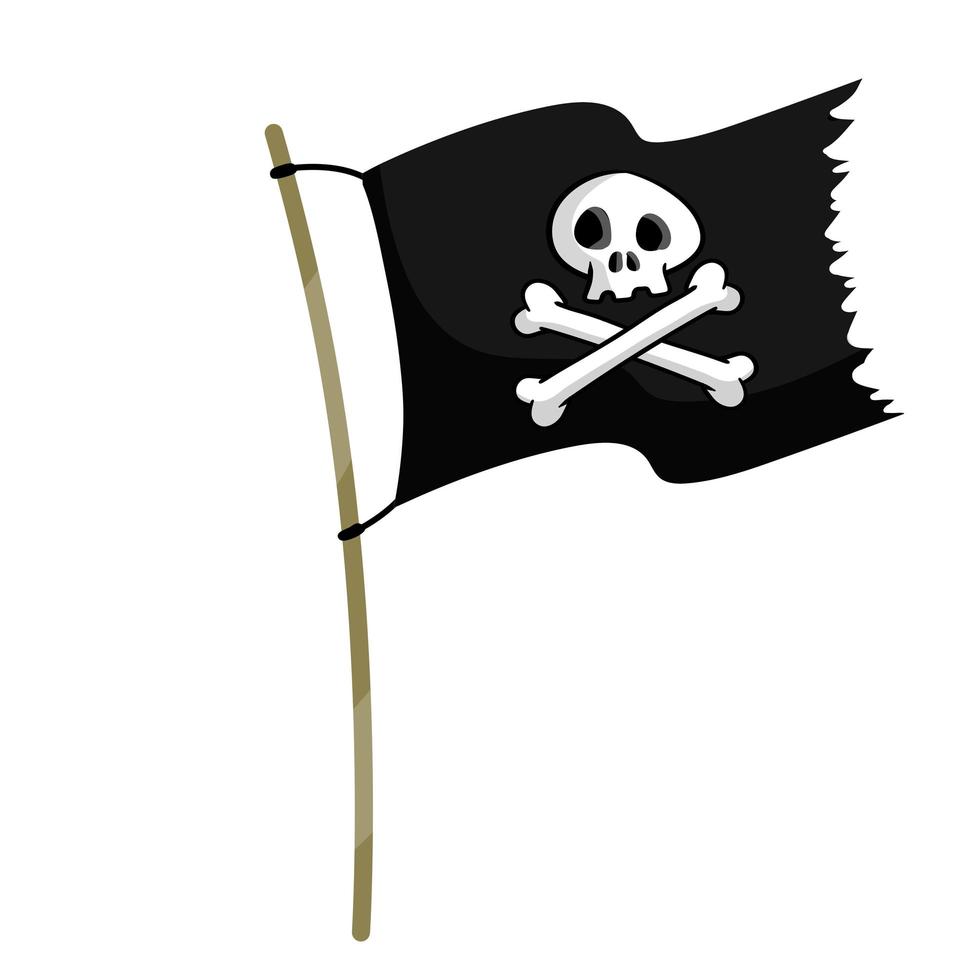 drapeau pirate. vecteur jolly roger. emblème et symbole du vol et du voleur.