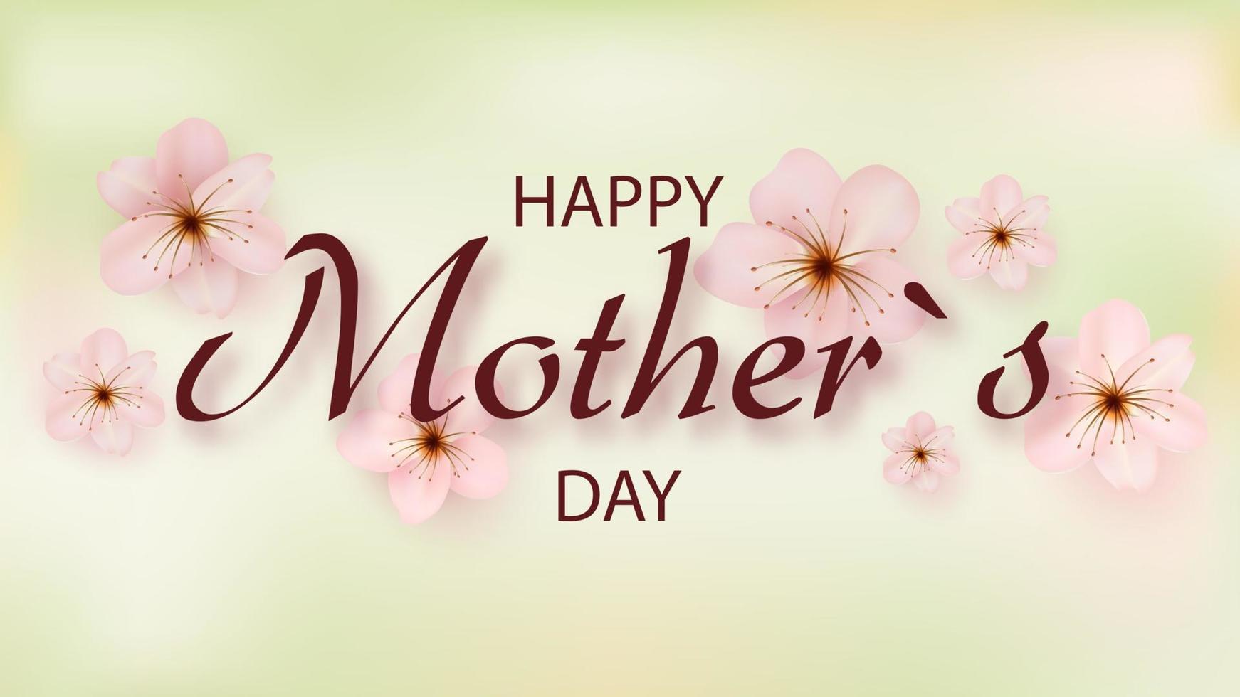 carte de voeux de fête des mères avec de belles fleurs en fleurs. Bonne fête des mères. vecteur