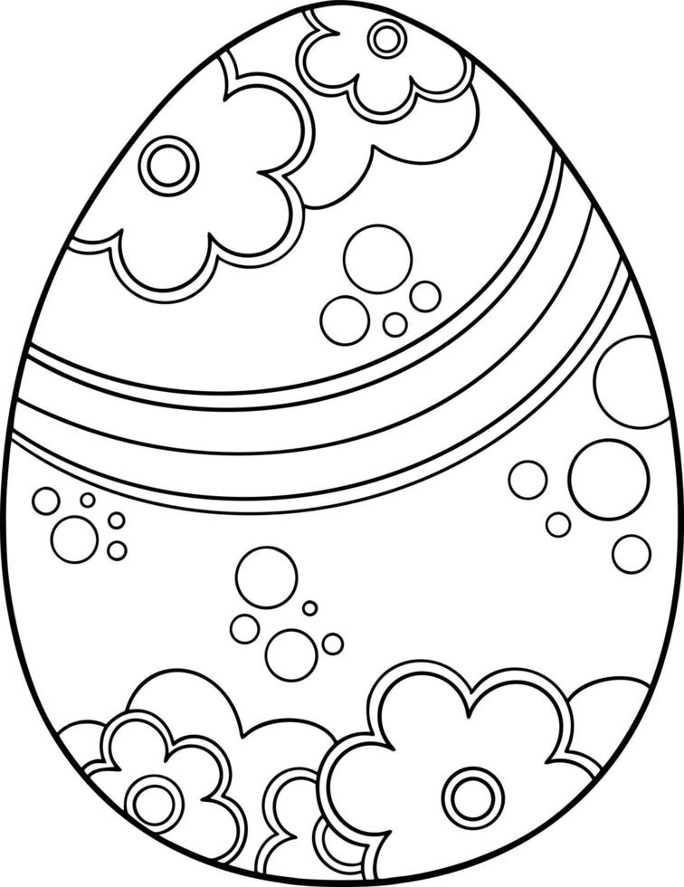 coloriage d'oeufs de pâques à motifs vecteur