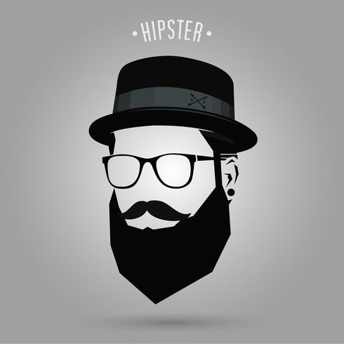 chapeau de signe de hipster vecteur