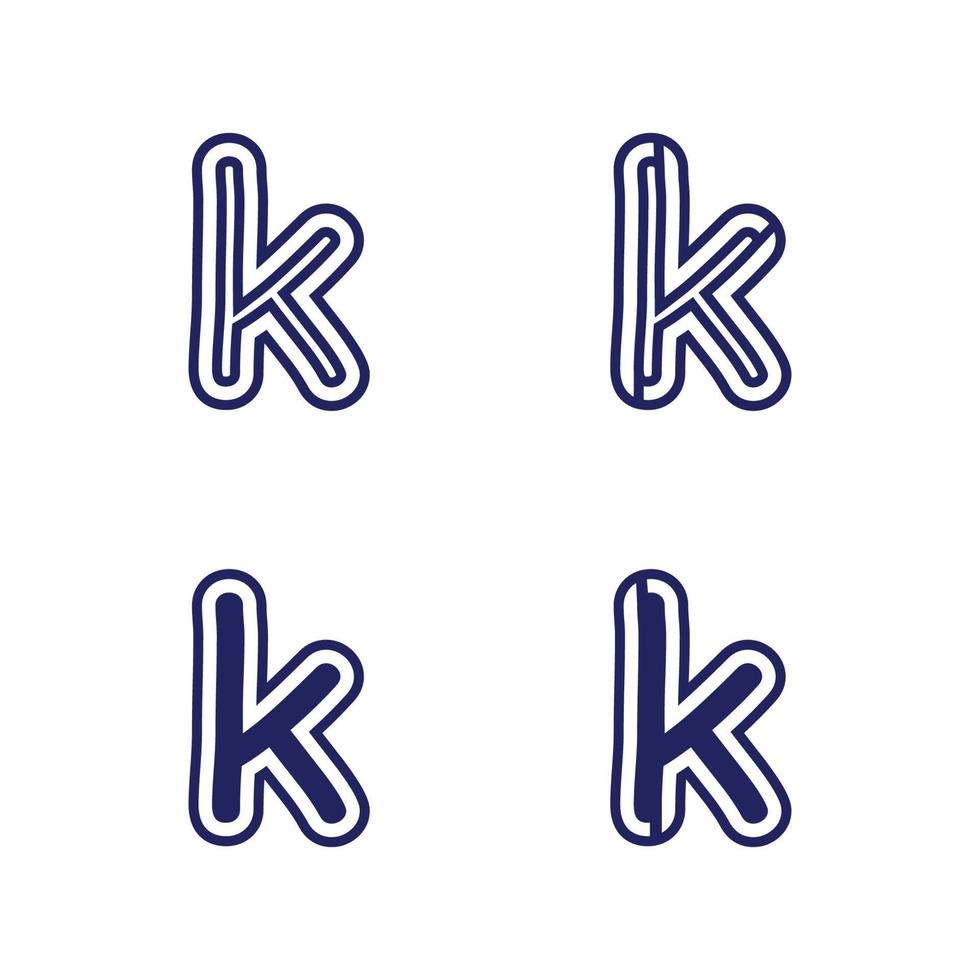 k logo et lettre set icône design k lettre police concept logo d'entreprise vecteur et conception société initiale