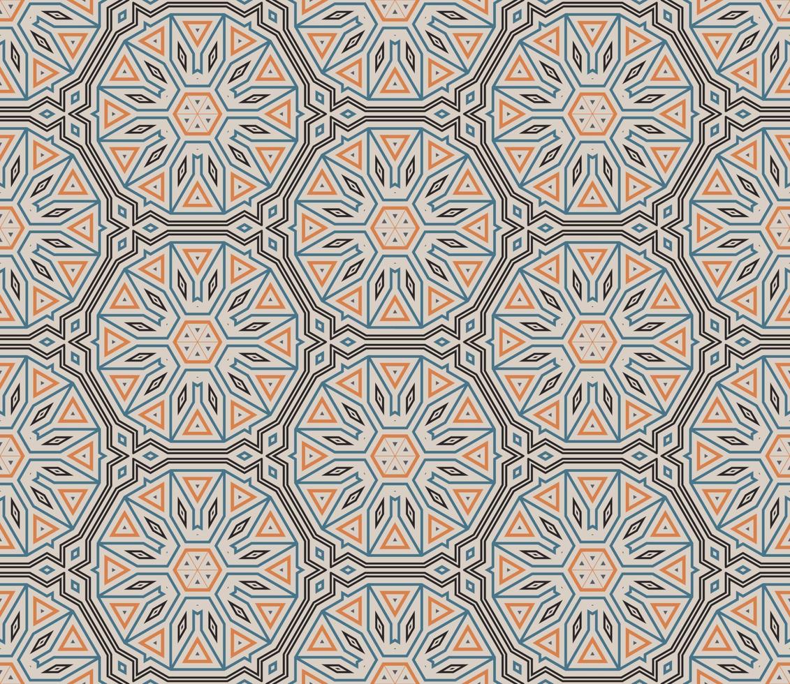 hexagone de ligne mince de fantaisie abstraite, motif géométrique sans soudure de triangle. mosaïque créative, fond de carreaux. vecteur