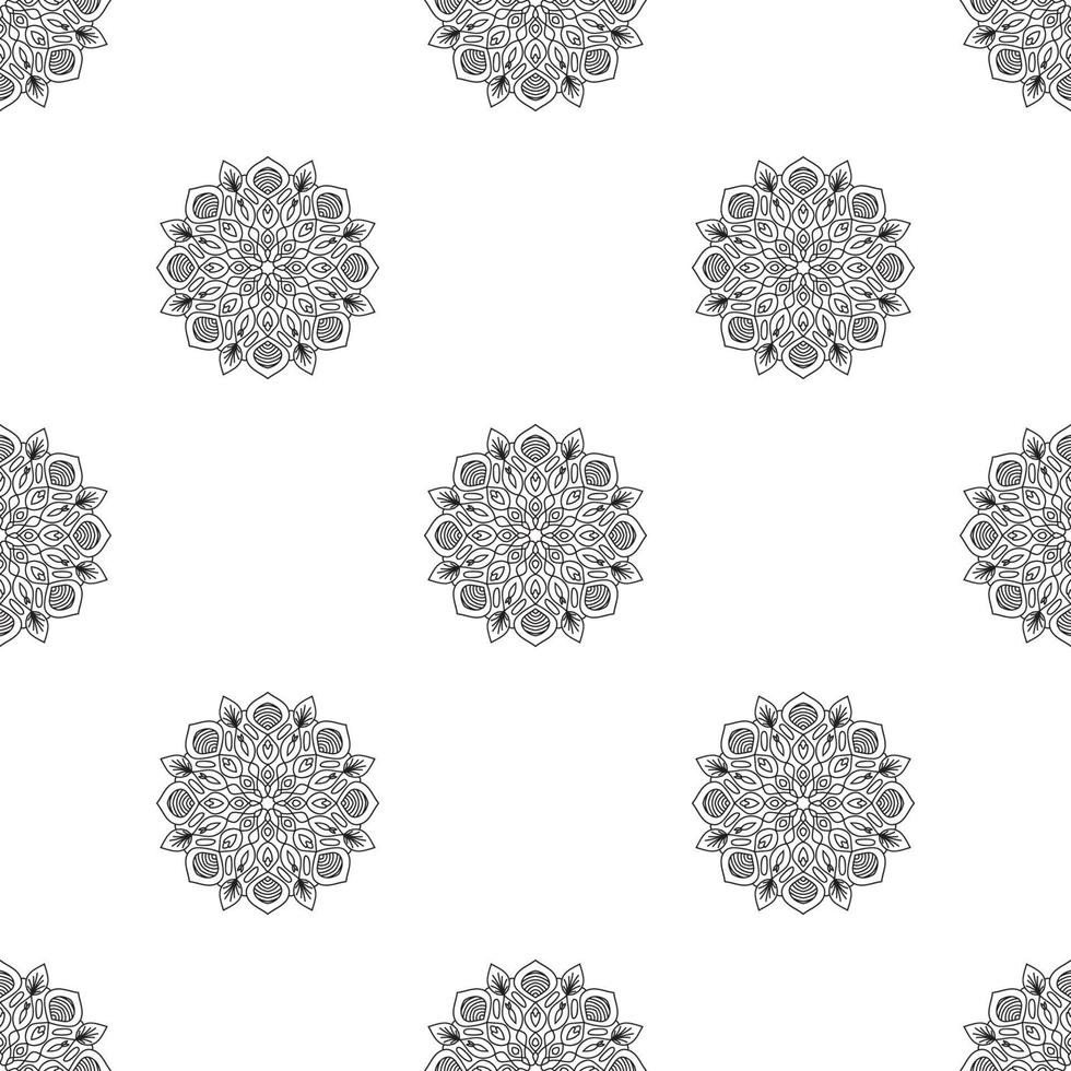 modèle sans couture abstrait avec fleur de mandala. mosaïque, carrelage, pois. fond fleuri. vecteur