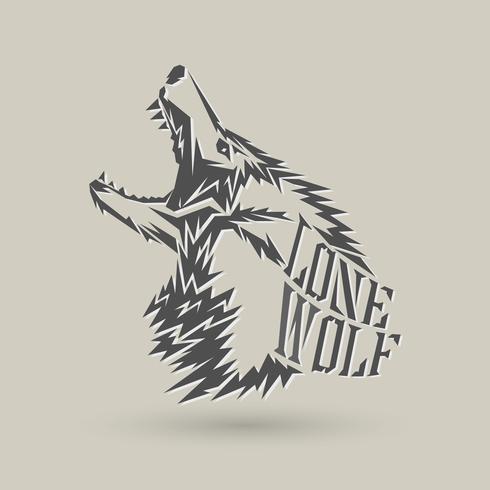 logo du loup solitaire vecteur