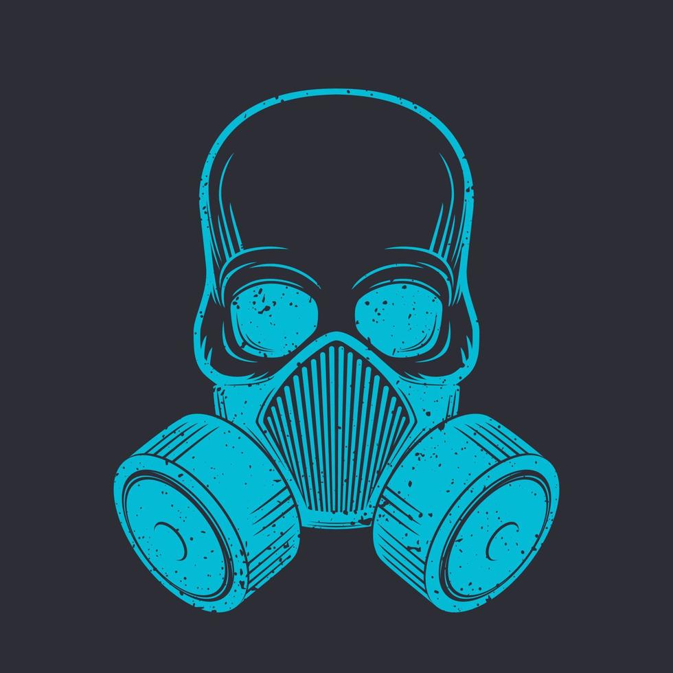 crâne avec respirateur, masque à gaz, illustration vectorielle vecteur