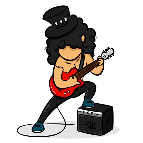 Dessinateur guitariste rocker vecteur