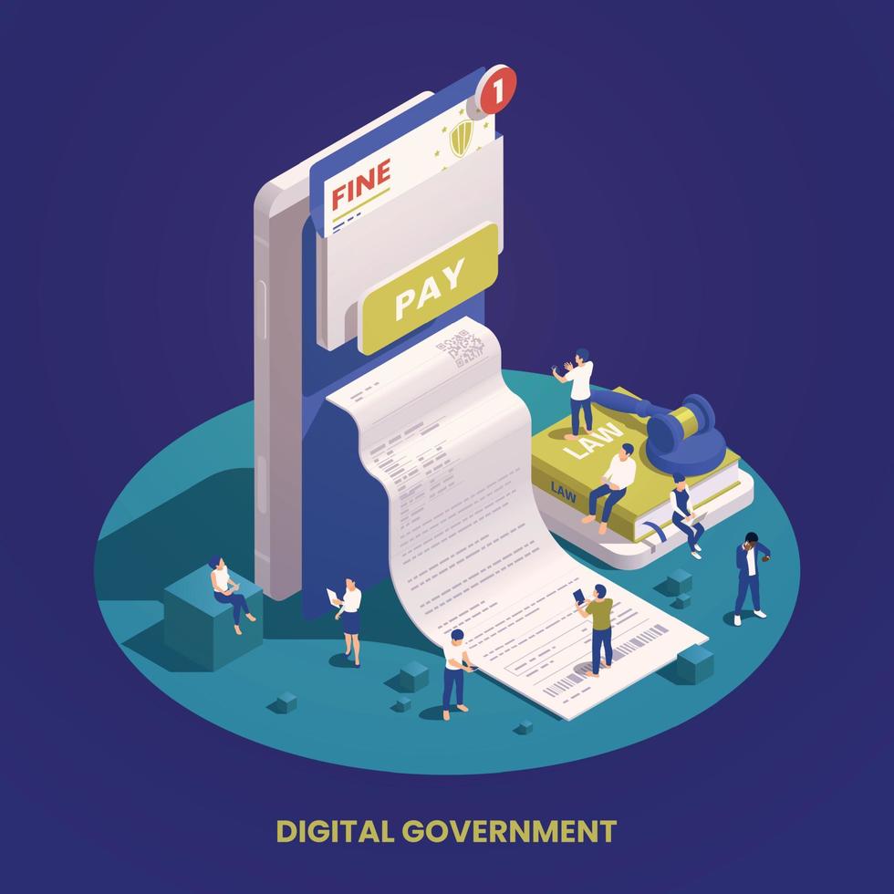 concept de gouvernement numérique vecteur