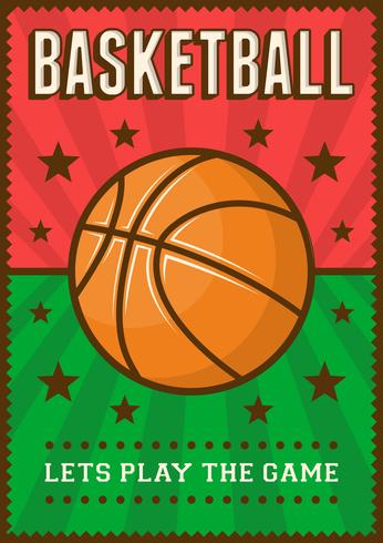 Basket-ball Football Sport Rétro Pop Art Affiche Signalisation vecteur