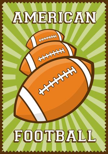 Football américain Rugby Sport Affiche Pop Art Rétro vecteur