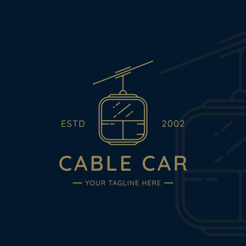 téléphérique ou télécabine logo dessin au trait simple illustration vectorielle minimaliste modèle icône conception graphique. transport voyage d'affaires pour des vacances à la montagne vecteur