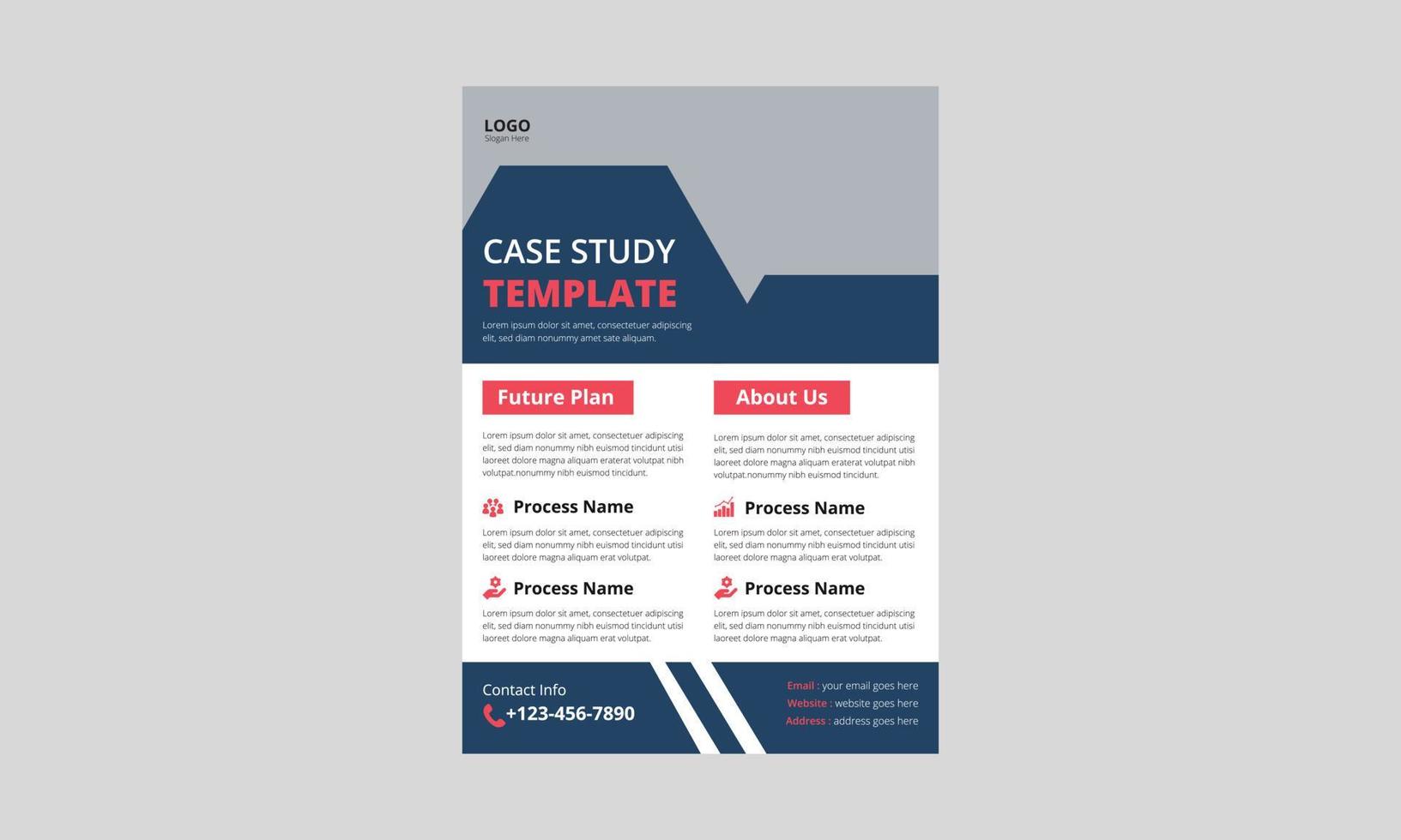 conception de modèle de flyer d'étude de cas. modèle d'étude de cas d'entreprise. couverture, dépliant, format a4, dépliant, prêt à imprimer, conception de brochure vecteur