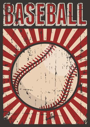 Affiche de Pop Art Sportif de Baseball Rétro vecteur