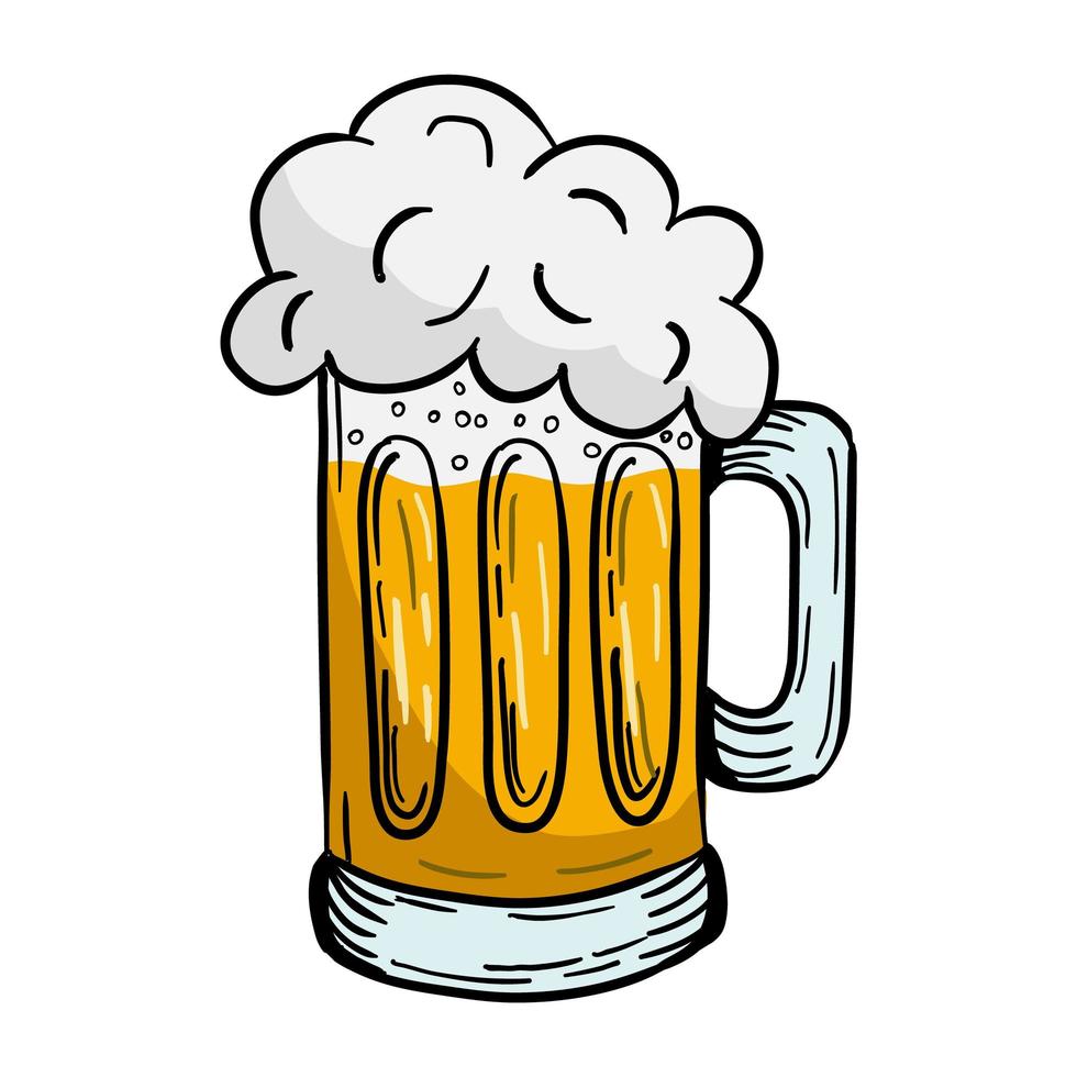 illustration de chope de bière. conception de vecteur. mousse de bière vecteur