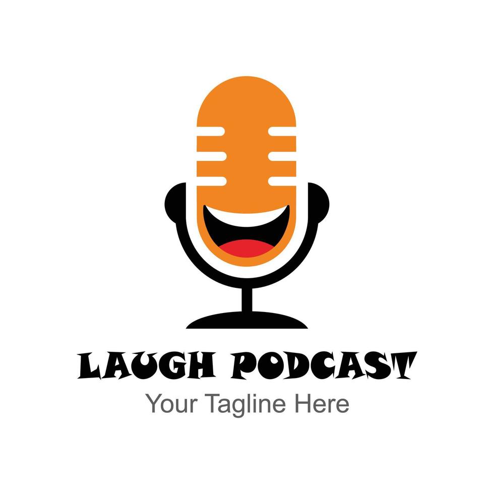 modèle de logo vectoriel podcast rire