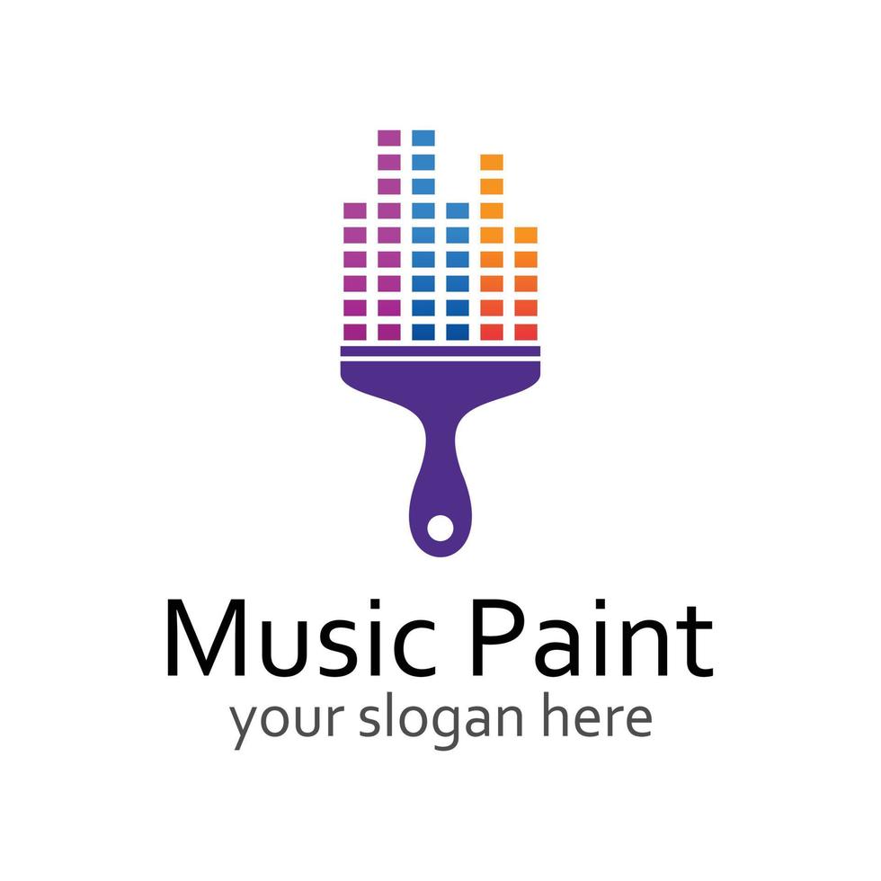 modèle de logo vectoriel de peinture musicale
