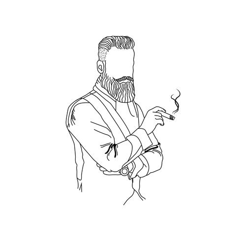 Guy élégant avec cigare vecteur