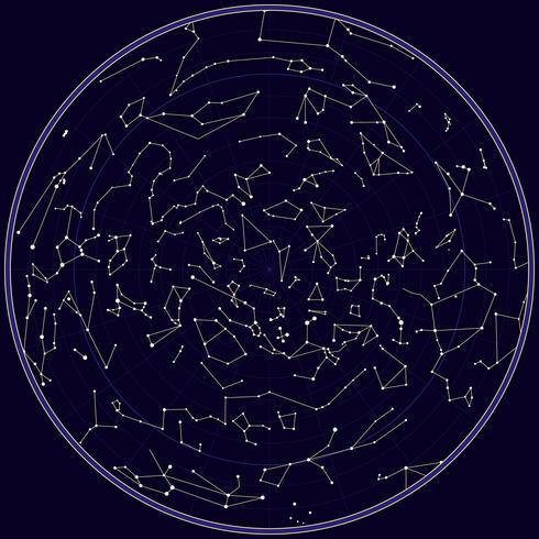 Carte vectorielle du ciel de norhern avec les constellations vecteur