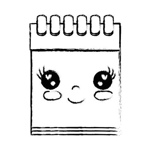 figure kawaii mignon outil de cahier heureux vecteur