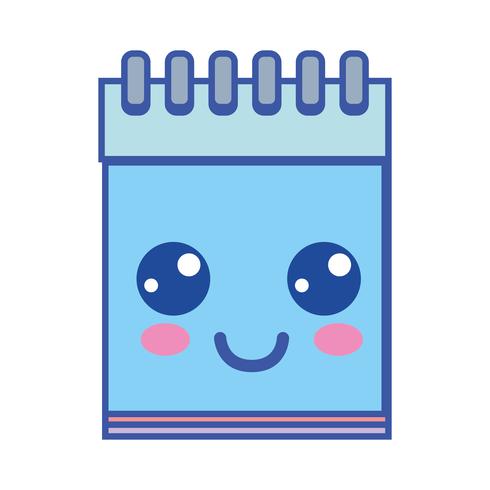 kawaii, un outil de cahier heureux et joyeux vecteur