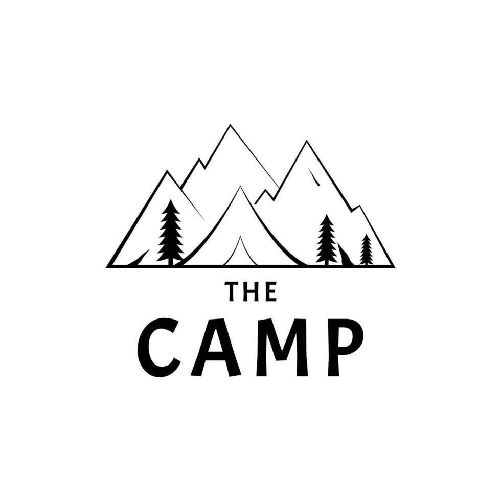 création de logo de montagne. parfait pour le camping, l'aventure en plein air, l'expédition, le ski et l'escalade. illustration de l'art vectoriel