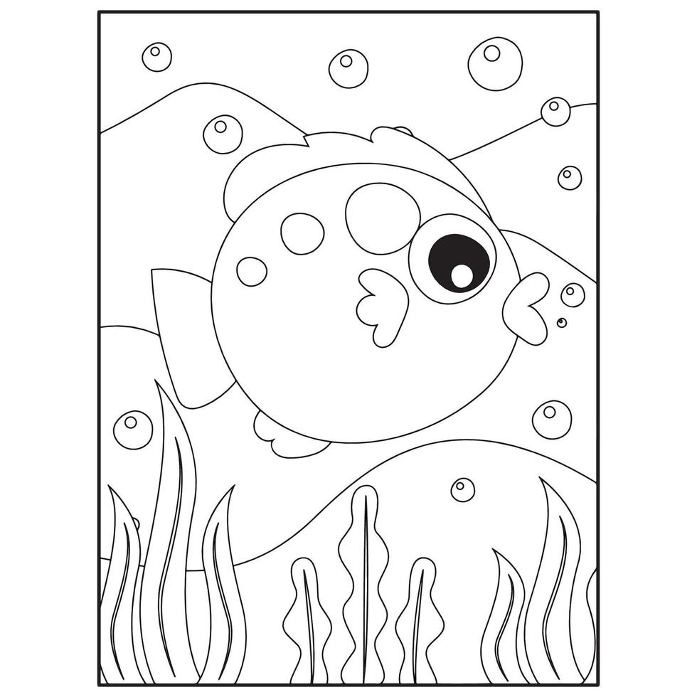 animaux de l'océan coloriages pour enfants pro vecteur