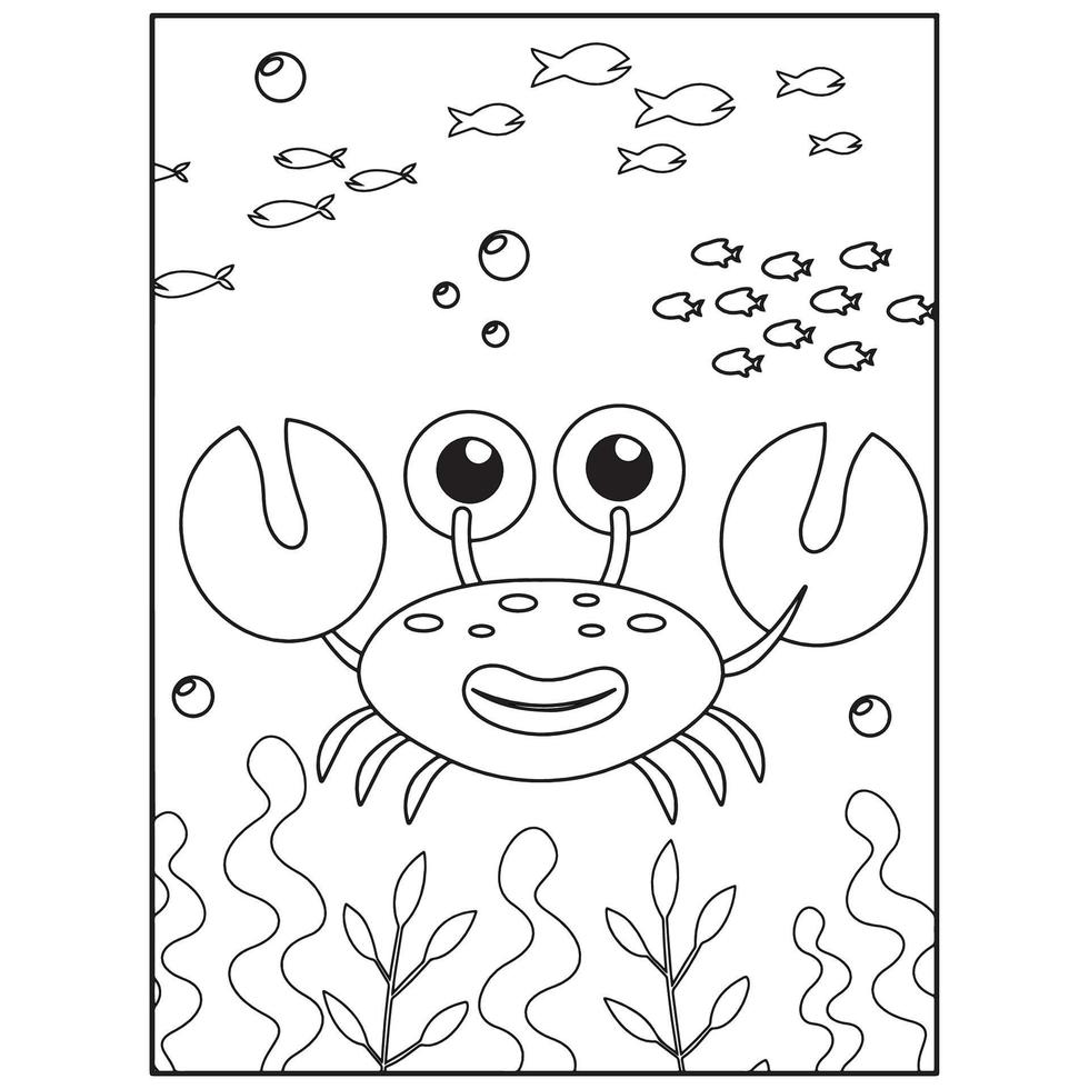 animaux de l'océan coloriages pour enfants pro vecteur