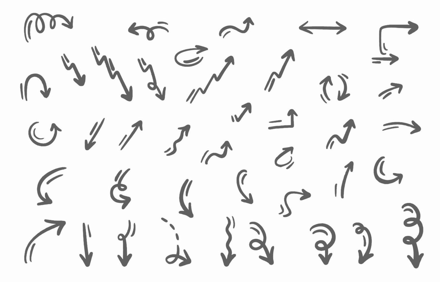icône de ligne de flèche avec style doodle vecteur