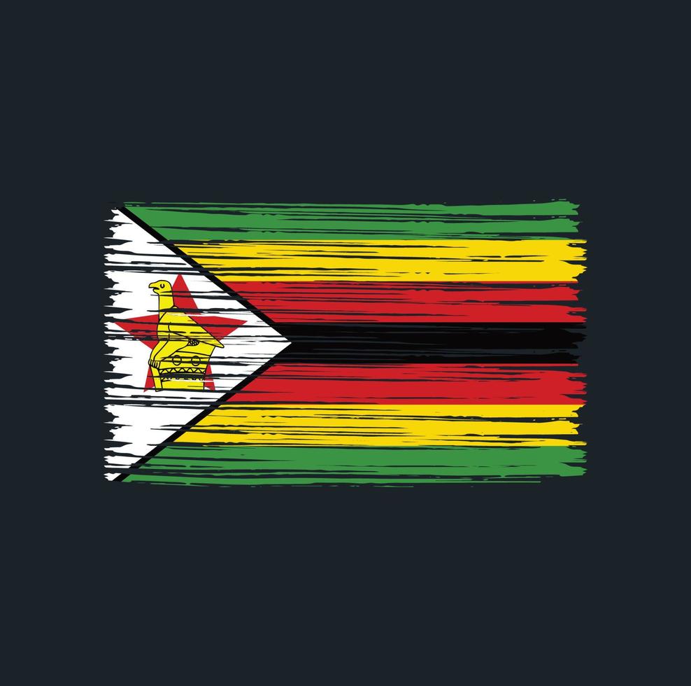 pinceau drapeau zimbabwe vecteur