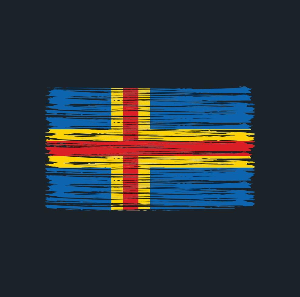 brosse de drapeau des îles aland vecteur