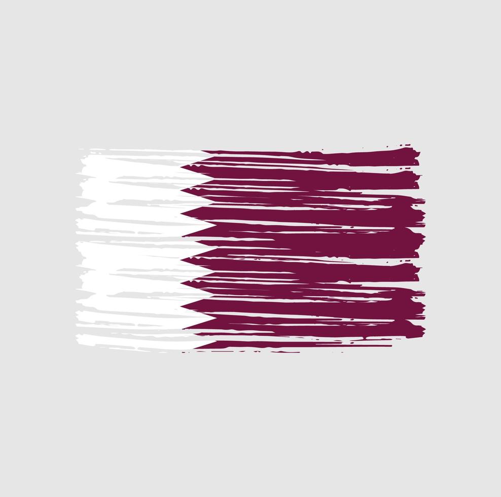coups de pinceau du drapeau qatar. drapeau national vecteur