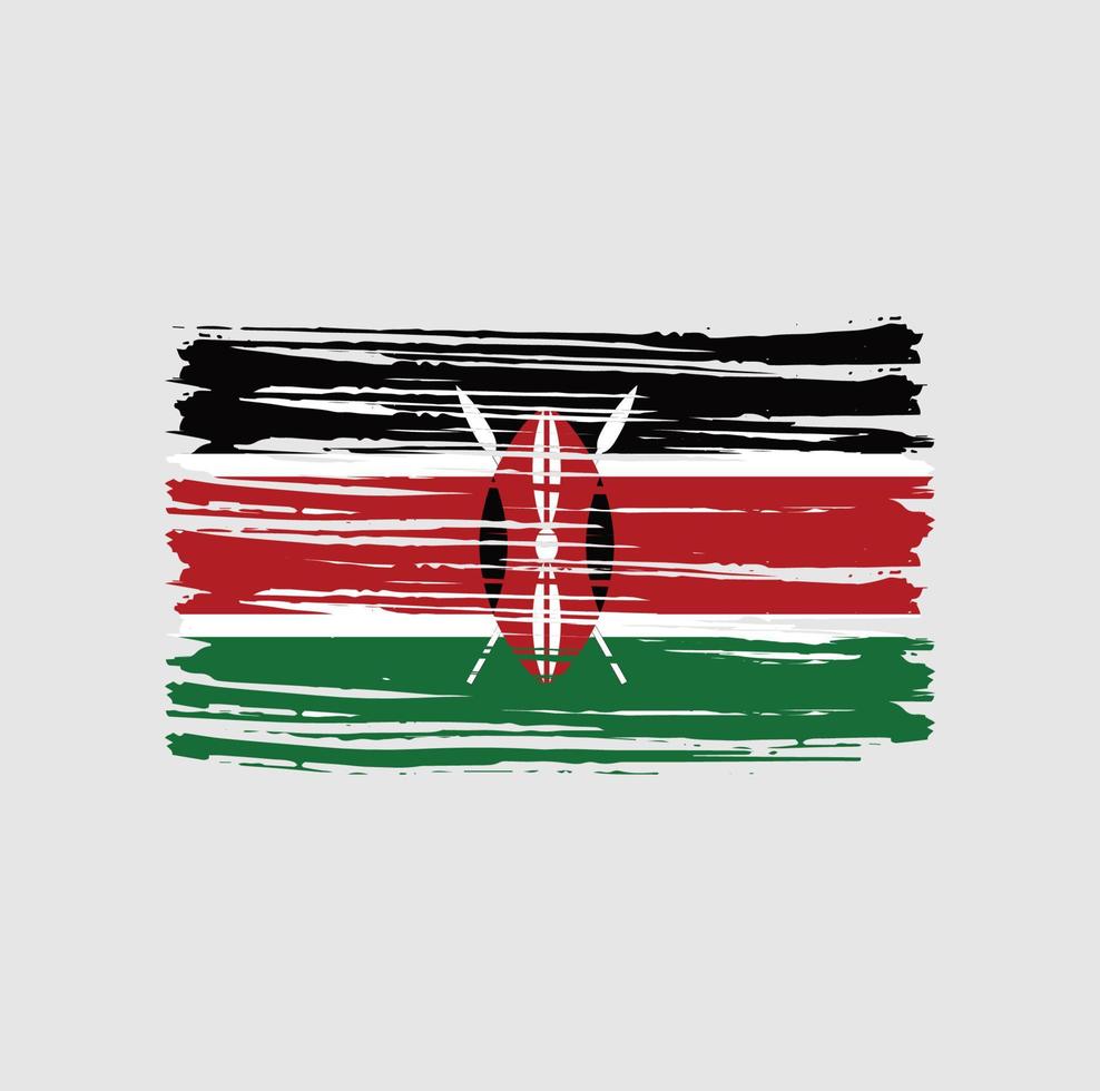 coups de pinceau du drapeau du kenya. drapeau national vecteur