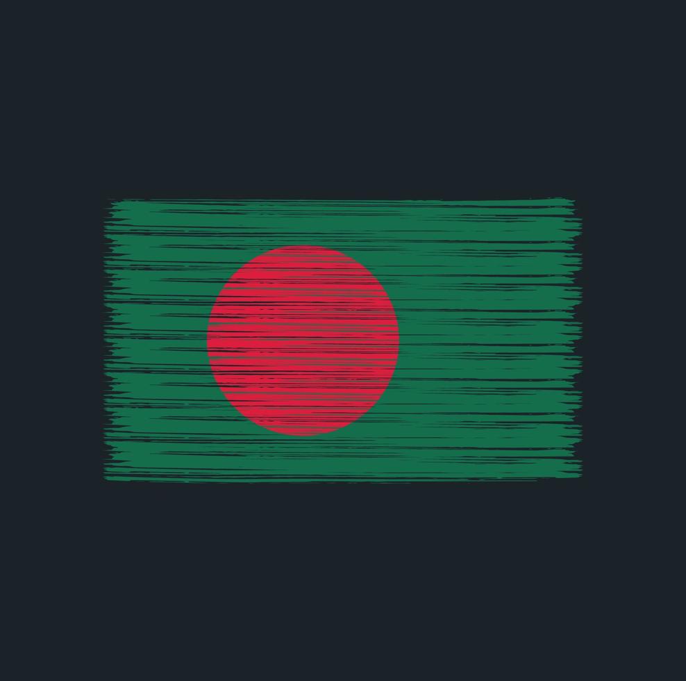 brosse drapeau bangladesh. drapeau national vecteur