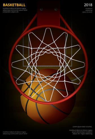 Illustration vectorielle de basket-ball affiche publicité vecteur