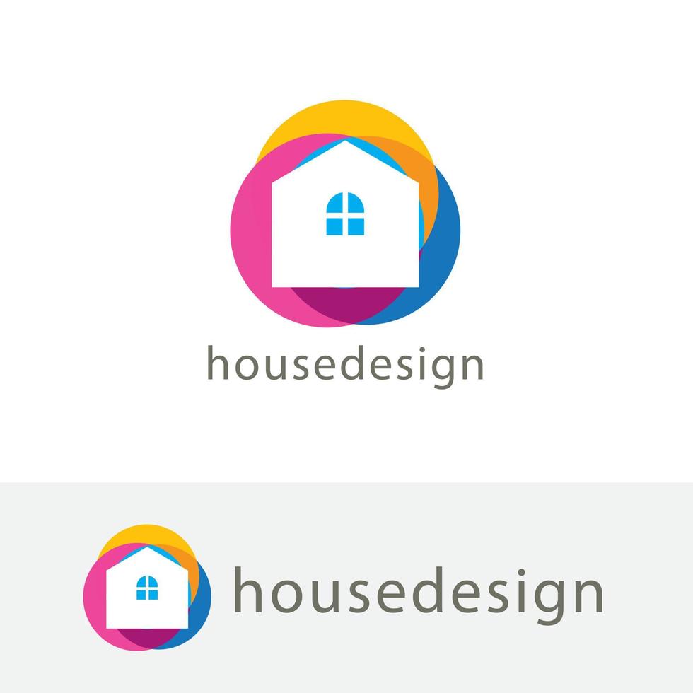 création de logo de maison colorée vecteur