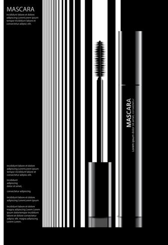 Affiche Mascara Cosmétique avec Illustration vectorielle Emballage vecteur