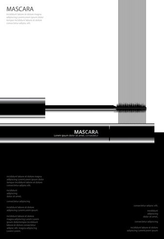 Affiche Mascara Cosmétique avec Illustration vectorielle Emballage vecteur