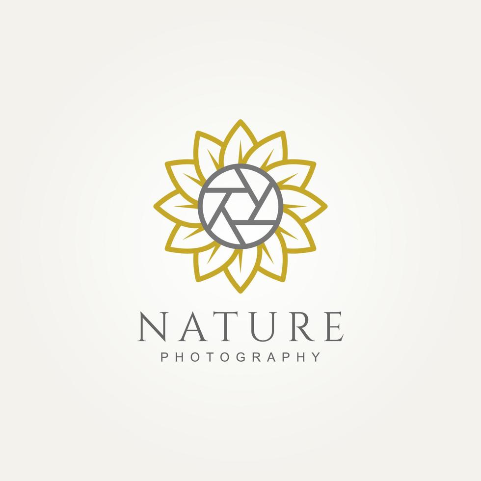 photographie de nature avec logo d'art en ligne minimaliste vecteur