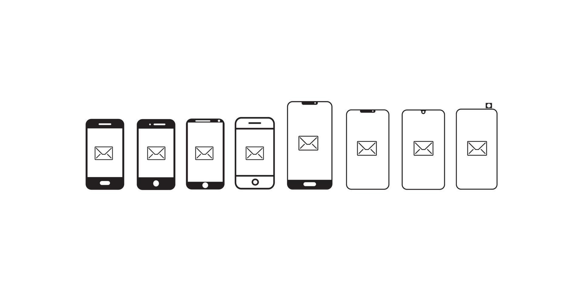 conception d'icône de collection de messages téléphoniques vectoriels. icône de message téléphonique design plat de style moderne isolé sur fond blanc. vecteur