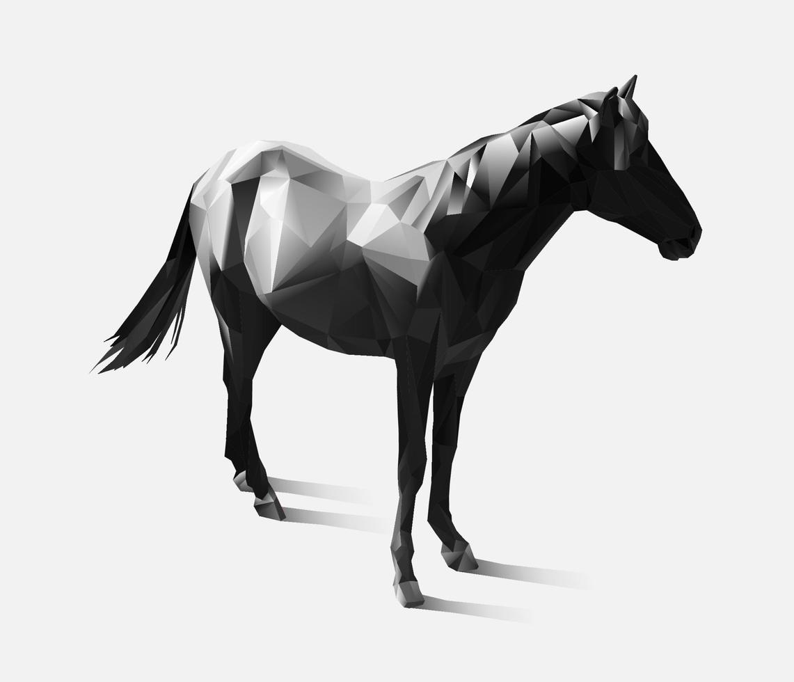 illustration vectorielle de cheval réalisée par des formes géométriques et des dégradés de tons, avec un dégradé linéaire. vecteur