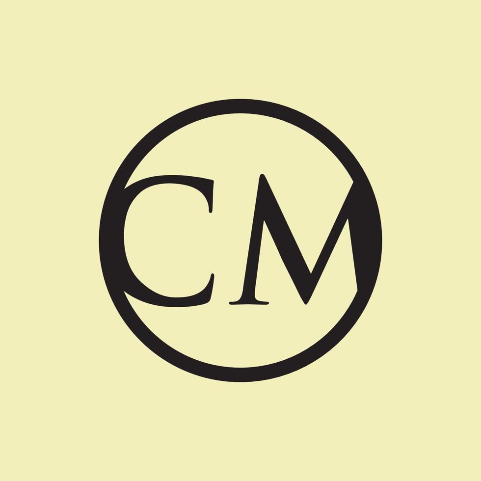 cercle logo lettre c et m vecteur