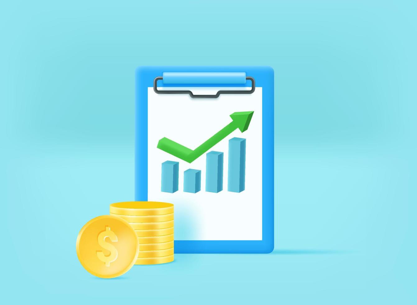 rapport d'activité avec statistiques. illustration vectorielle 3d vecteur