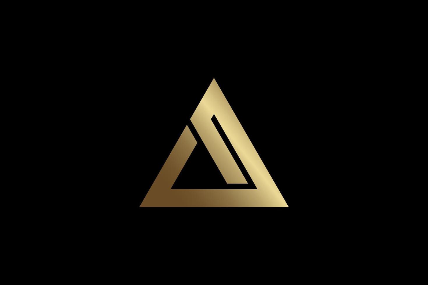 modèle de logo abstrait triangle doré vecteur